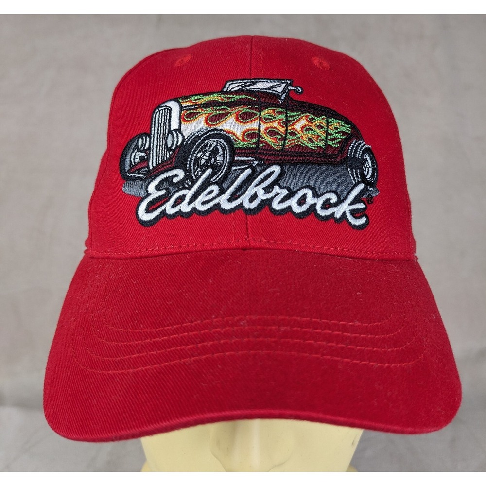 Edelbrock Cap Hot Rod 2004 Embroidered Red Adjustable NHRA‎ NASCAR